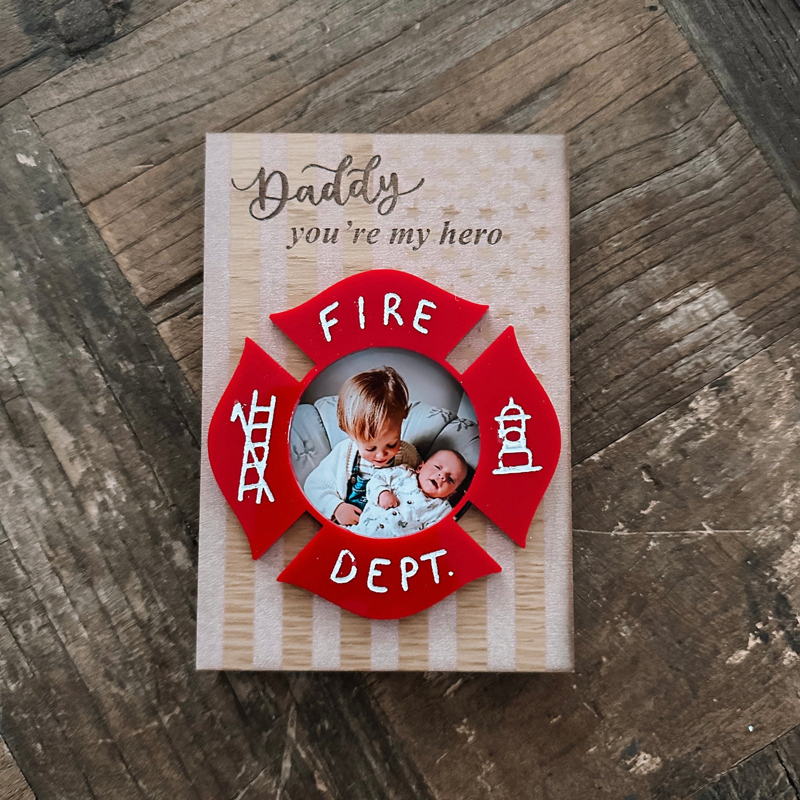 Fire Fighter Photo Frame Magnet