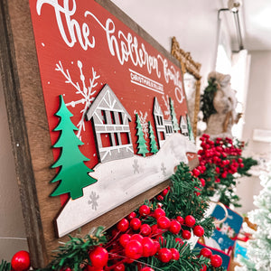 Family Christmas Village 3D Sign