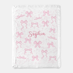 Baby Name Satin Trim Blanket