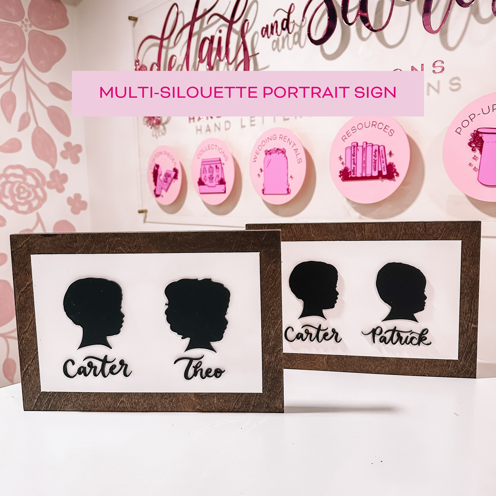 Multi-Silhouette Laser Cut Wooden Sign