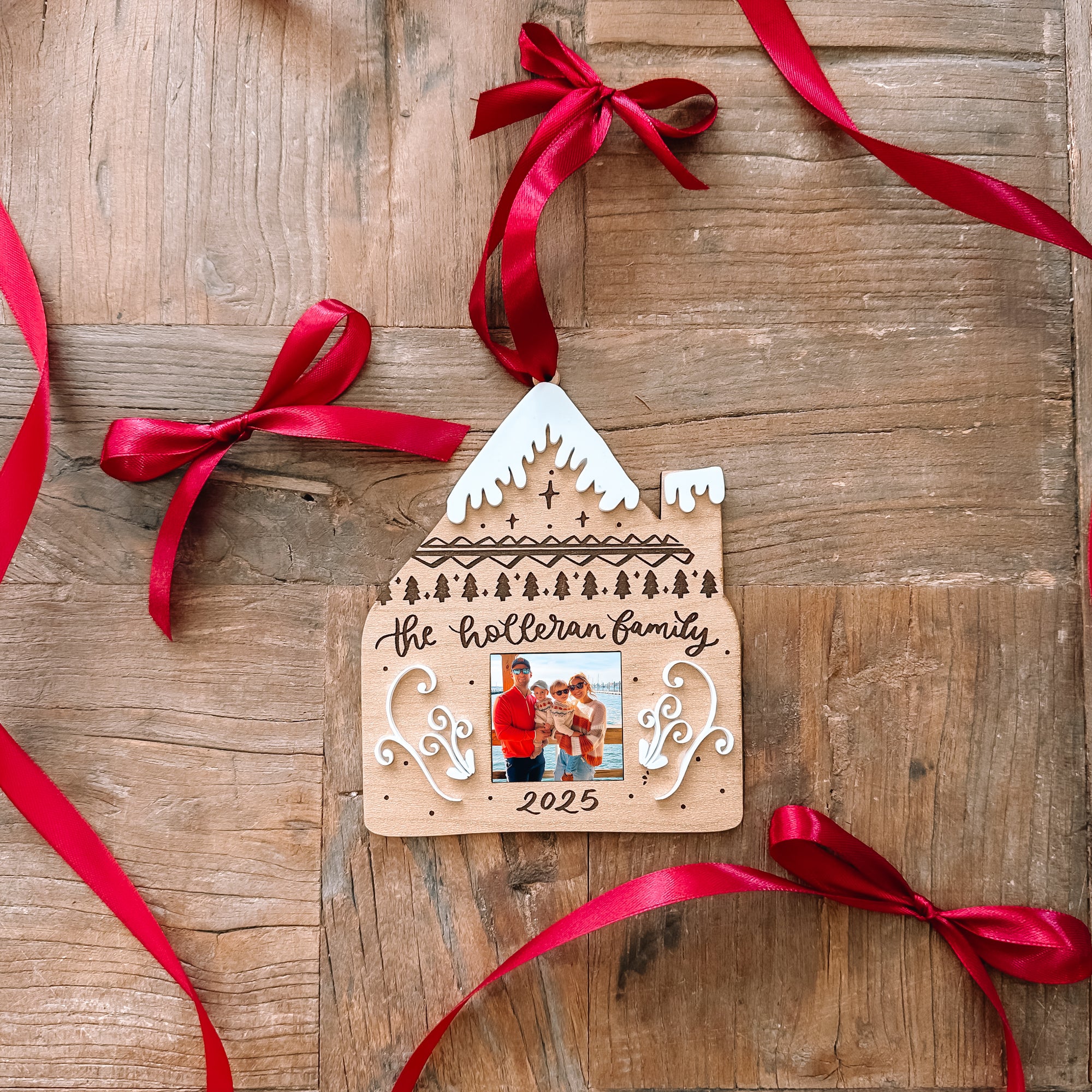 Custom Gingerbread House Frame Ornament