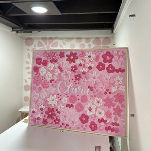 Textured Floral Canvas Nursery Sign