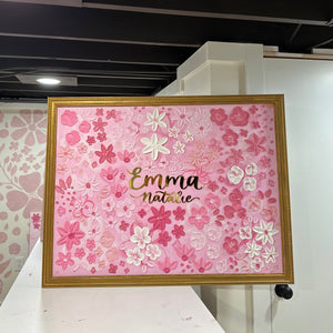 Textured Floral Canvas Nursery Sign