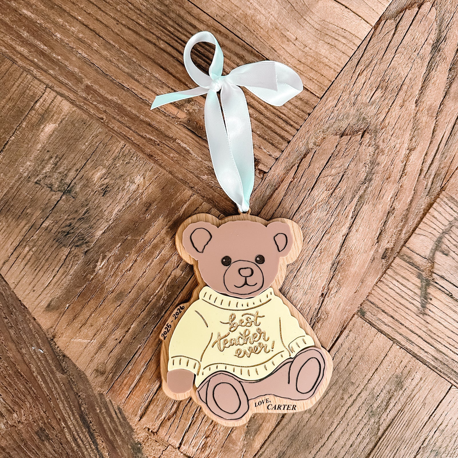 Teacher Teddy Bear Ornament