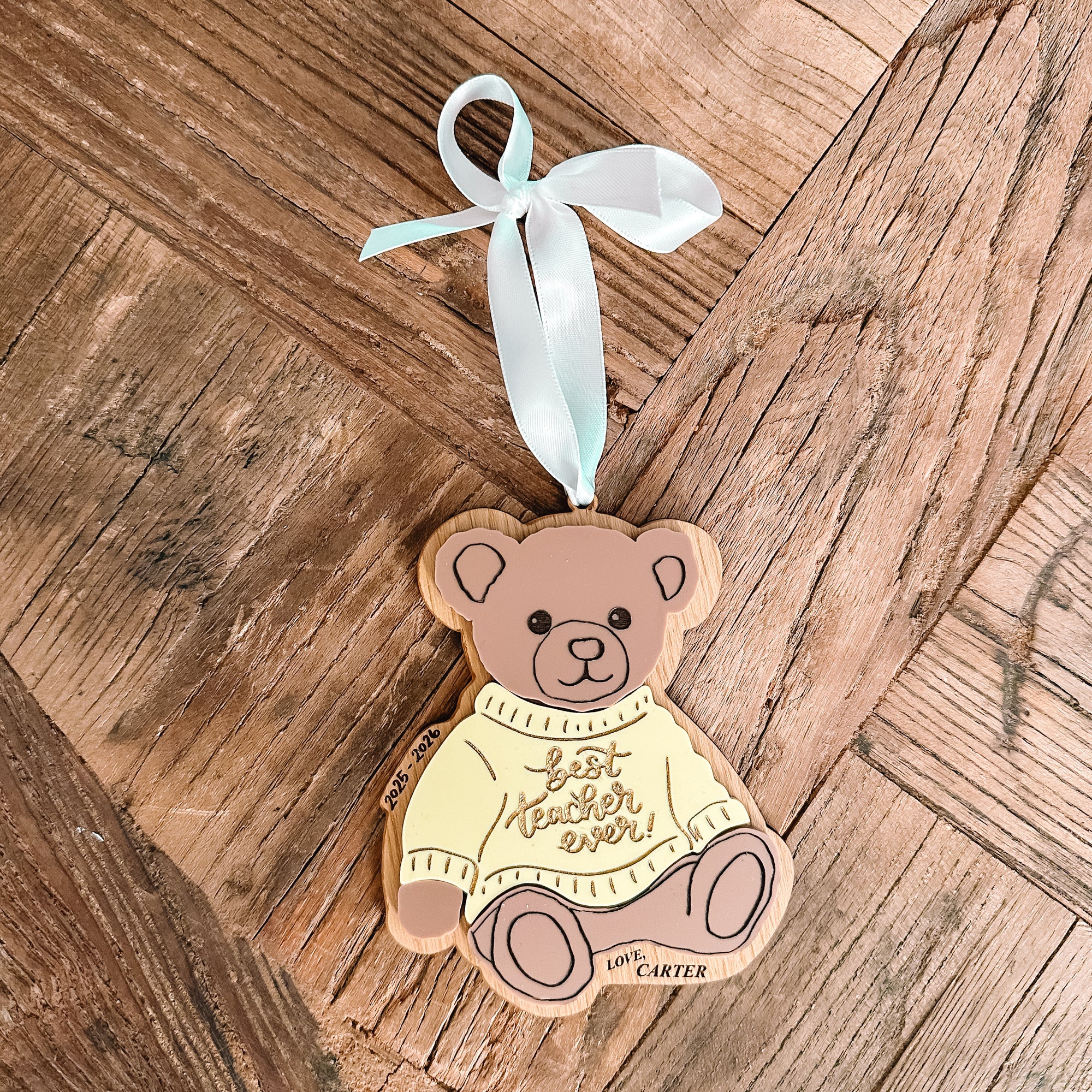Teacher Teddy Bear Ornament