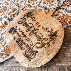 Pumpkin Patch Family Name Serving Tray