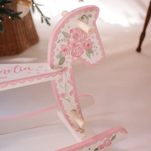 Custom Hand Painted Wooden Rocking Horse