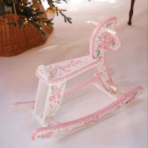 Custom Hand Painted Wooden Rocking Horse