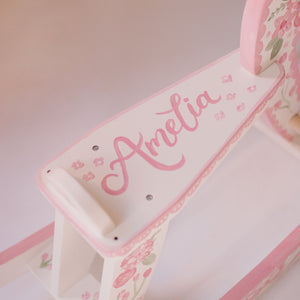 Custom Hand Painted Wooden Rocking Horse