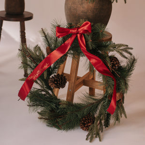 Personalized Wreath With Custom Ribbon