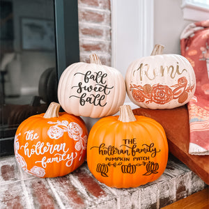Personalized Hand Lettered Pumpkin