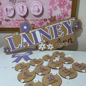 Themed Wood Mounted Cut Out Name Sign