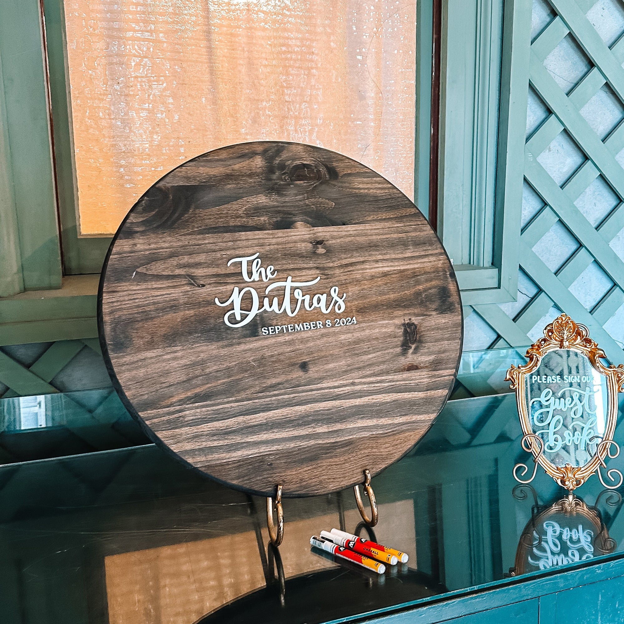 3D Round Wooden Guestbook Sign