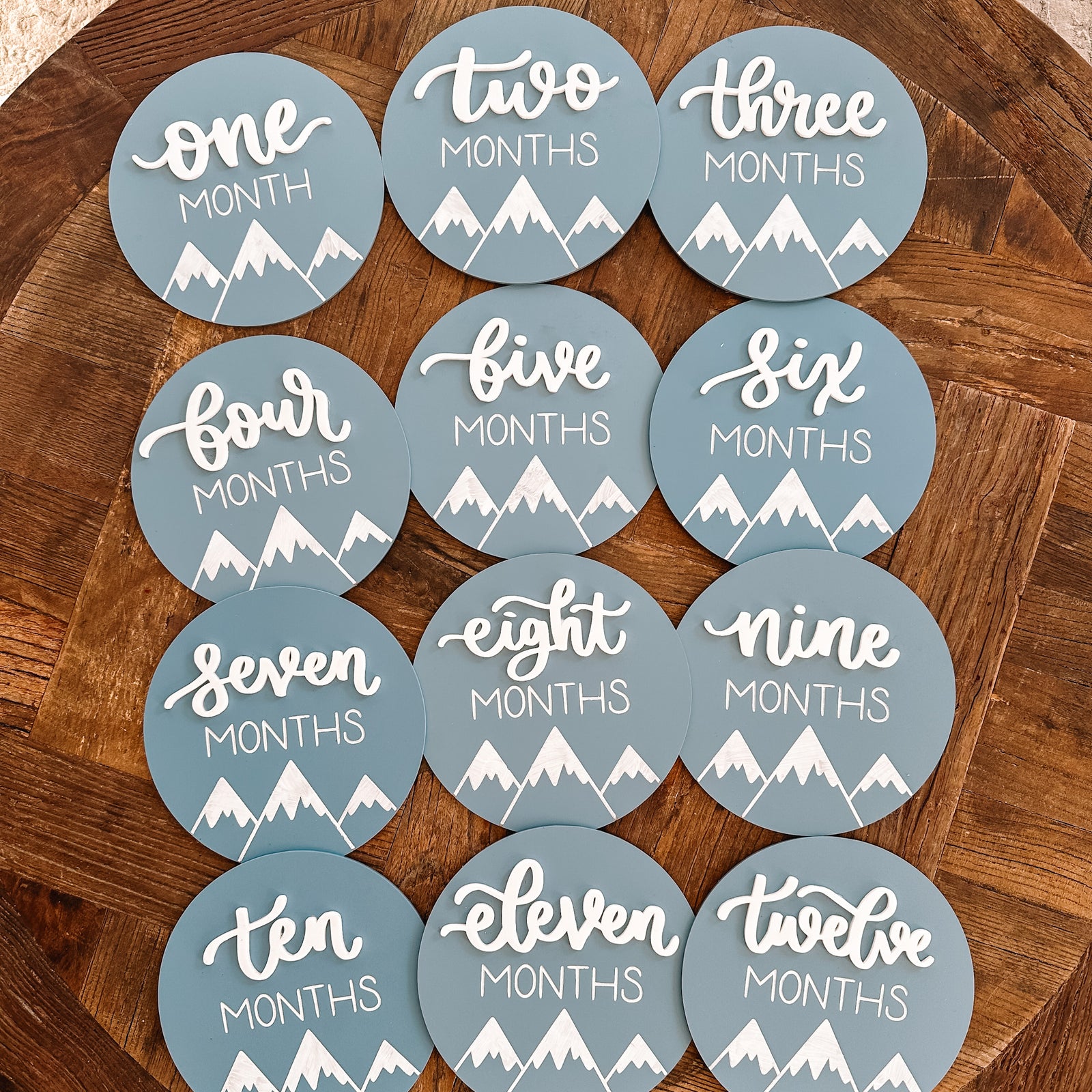Acrylic Mountain Monthly Milestone Markers