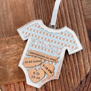 Baby Birth Statistic Shadow Box Ornament