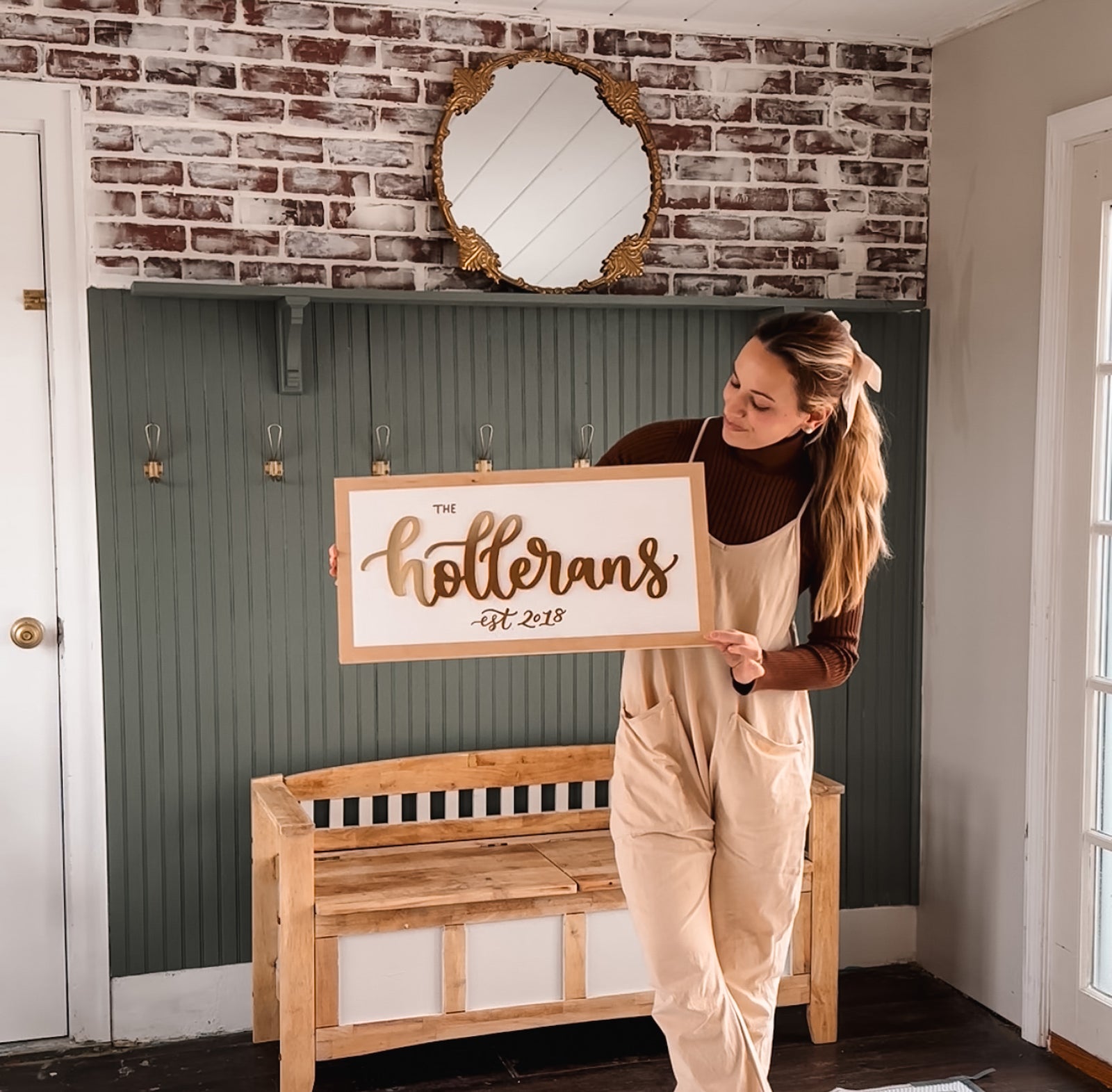 Mirrored Acrylic Last Name Sign