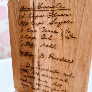 Engraved Handwritten Recipe Board