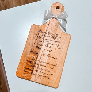 Engraved Handwritten Recipe Board