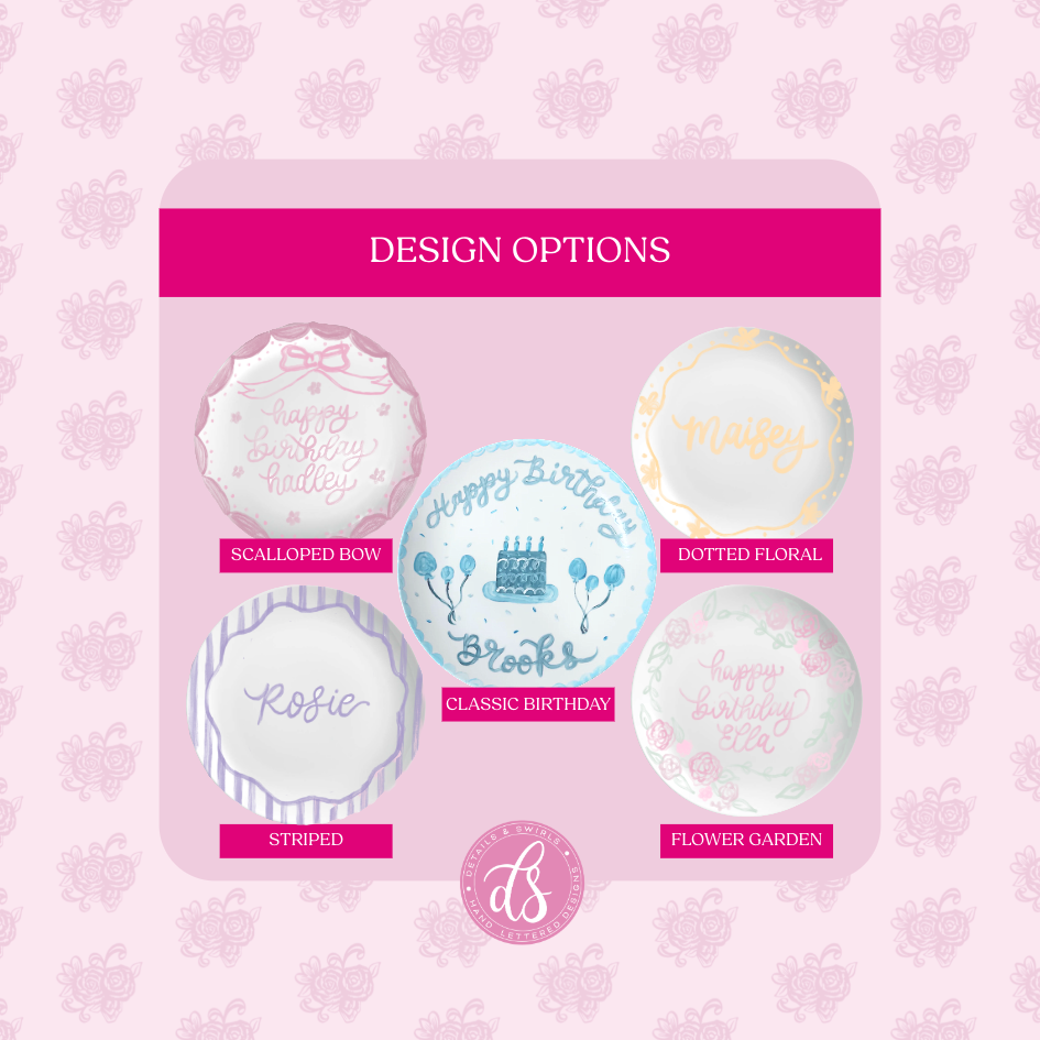 Hand Painted Birthday Plate