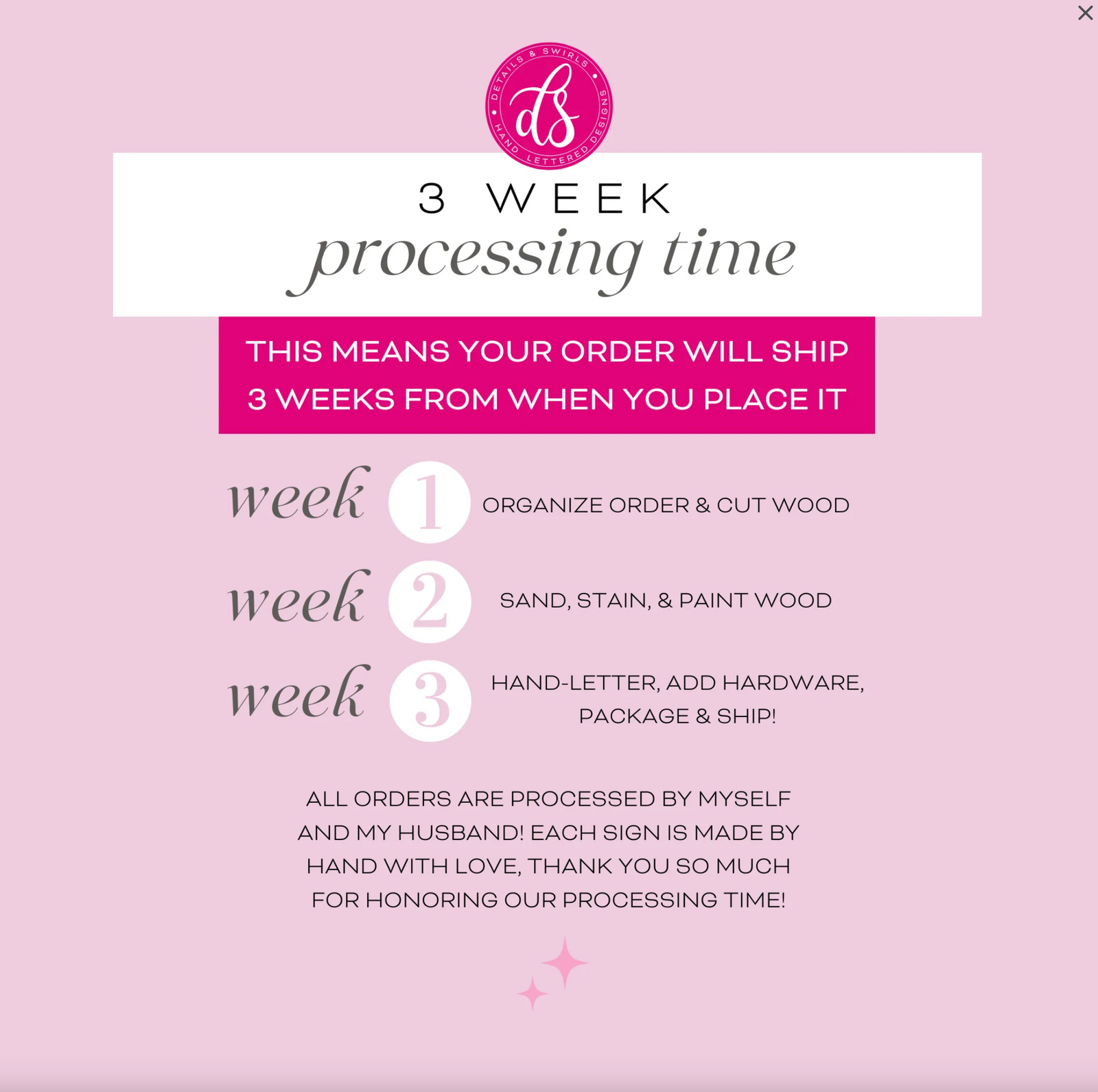 Custom Pink Board Quote Sign