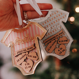 Baby Birth Statistic Shadow Box Ornament