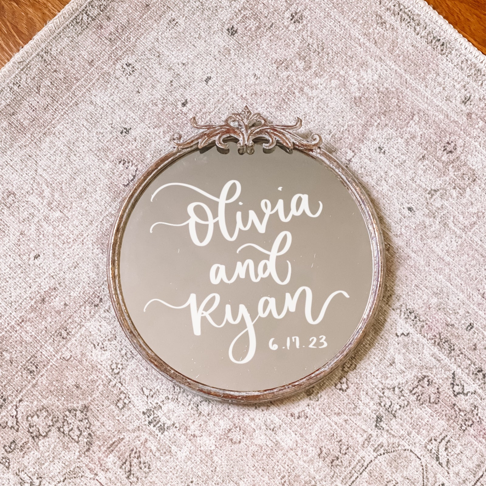 Custom Round Gold Ornate Mirror