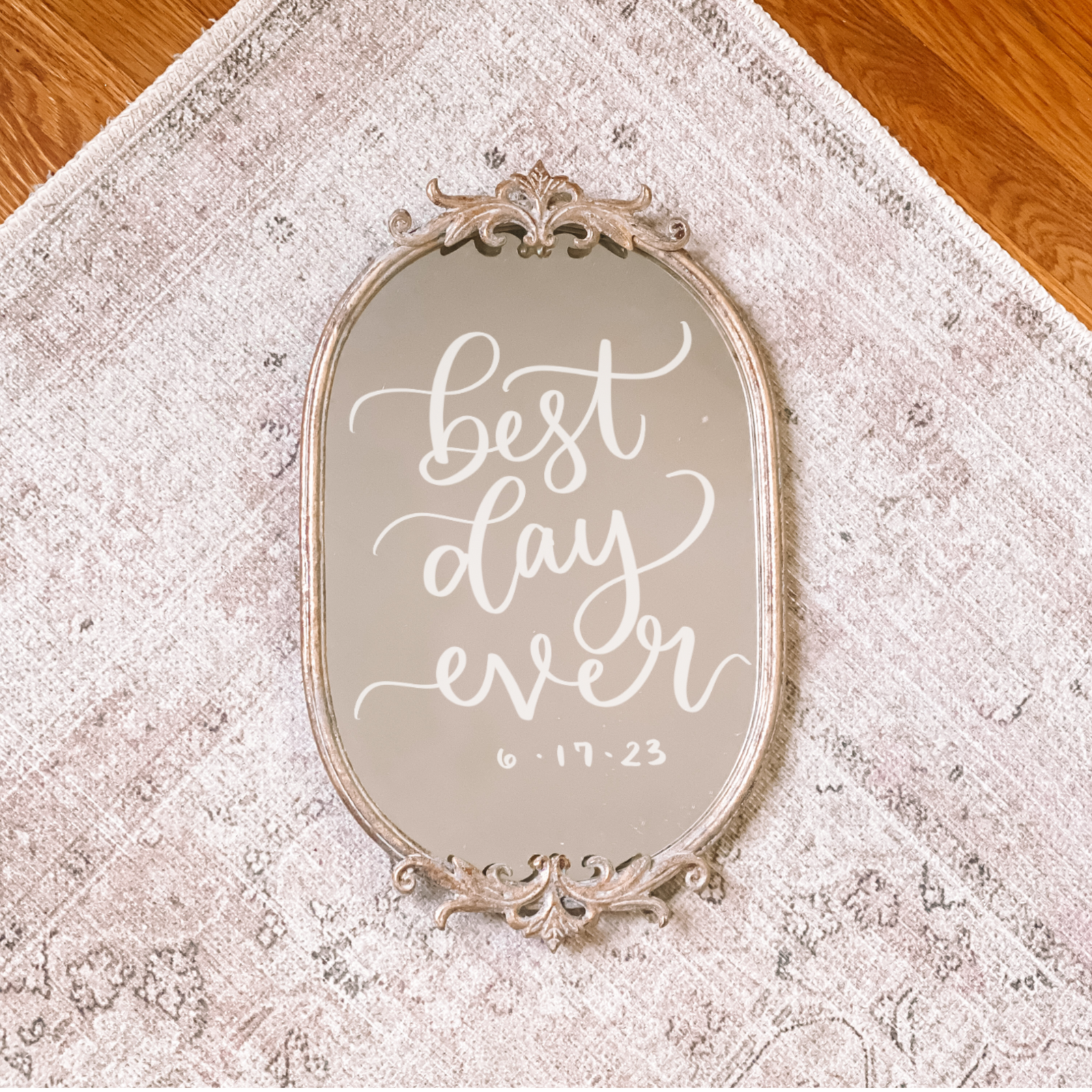 Custom Oval Gold Ornate Mirror