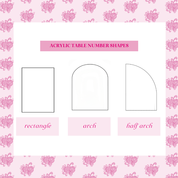 Custom Acrylic Table Numbers - Details and Swirls