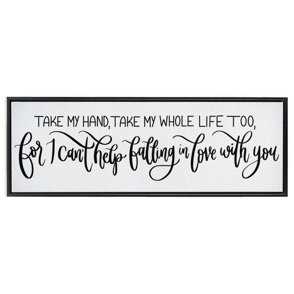 Falling In Love With You Framed Canvas Sign