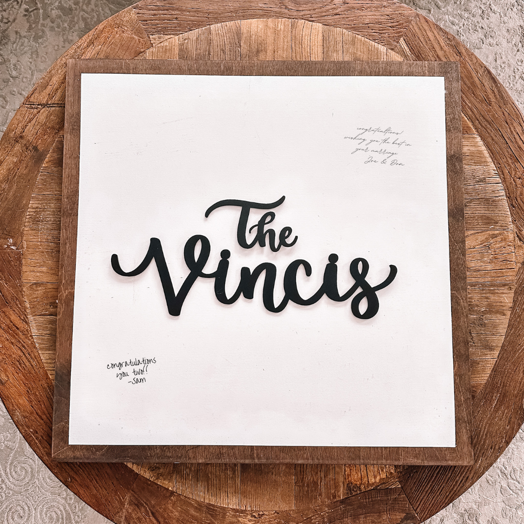 3D Wooden Guestbook Sign
