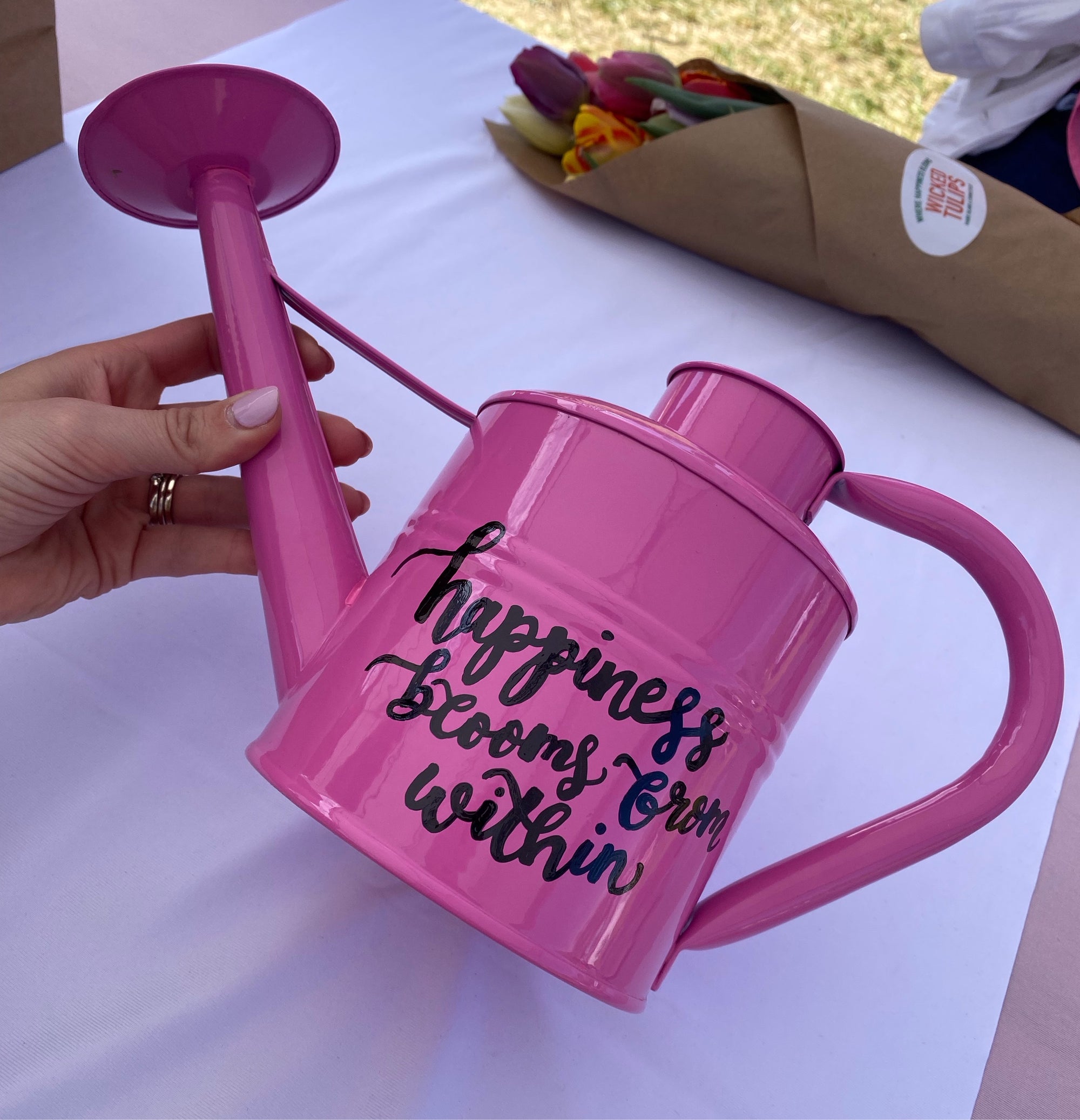 Pink Personalized Watering Can