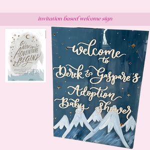 Invitee Sign Invitation Based Acrylic Sign - Details and Swirls