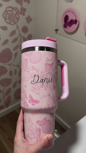 Hand Engraved Disco Toile Tumbler