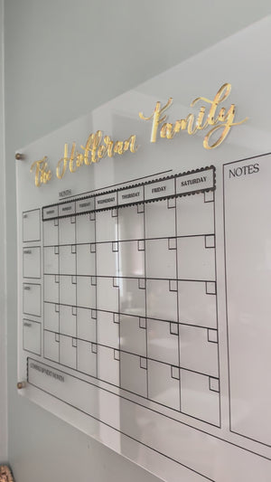 Engraved Frosted Acrylic Dry-Erase Calendar