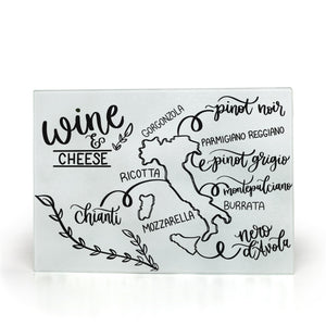 Wine & Cheese Glass Cutting Board