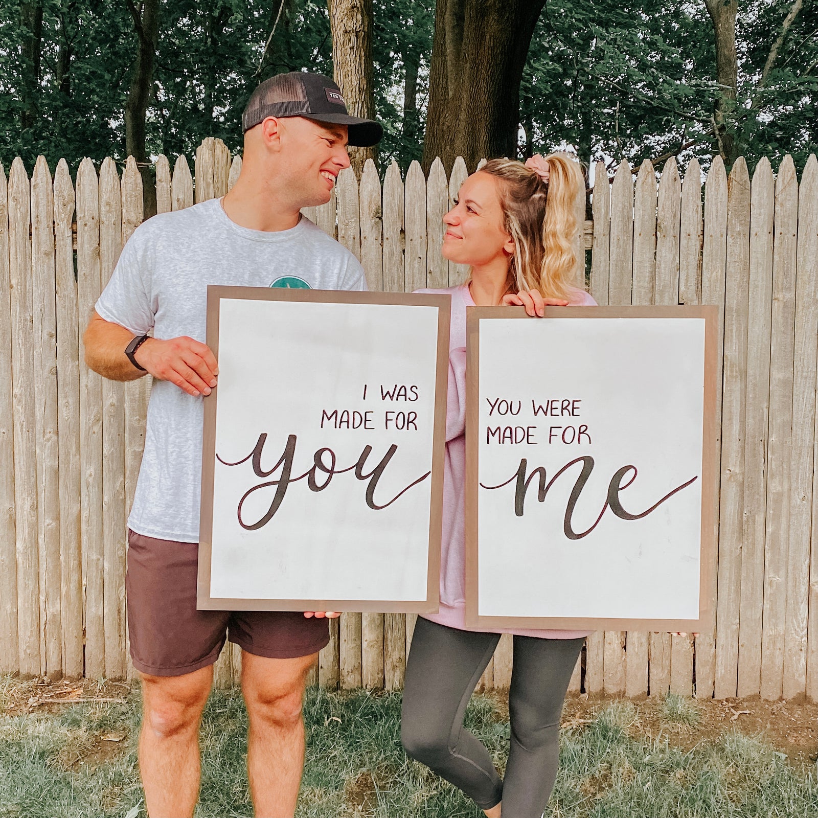 Semi-Custom White Wooden Sign Set