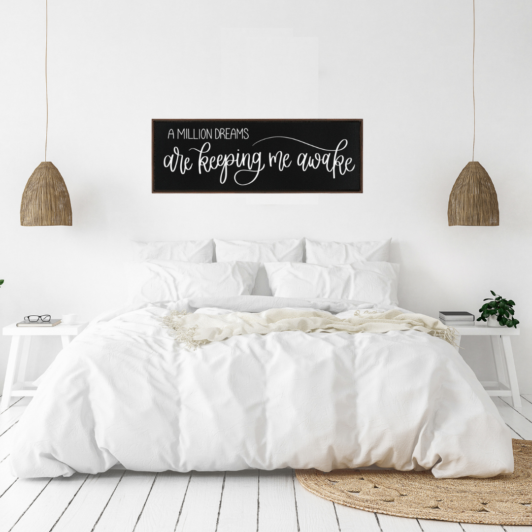 A Million Dreams Framed Black Canvas Print