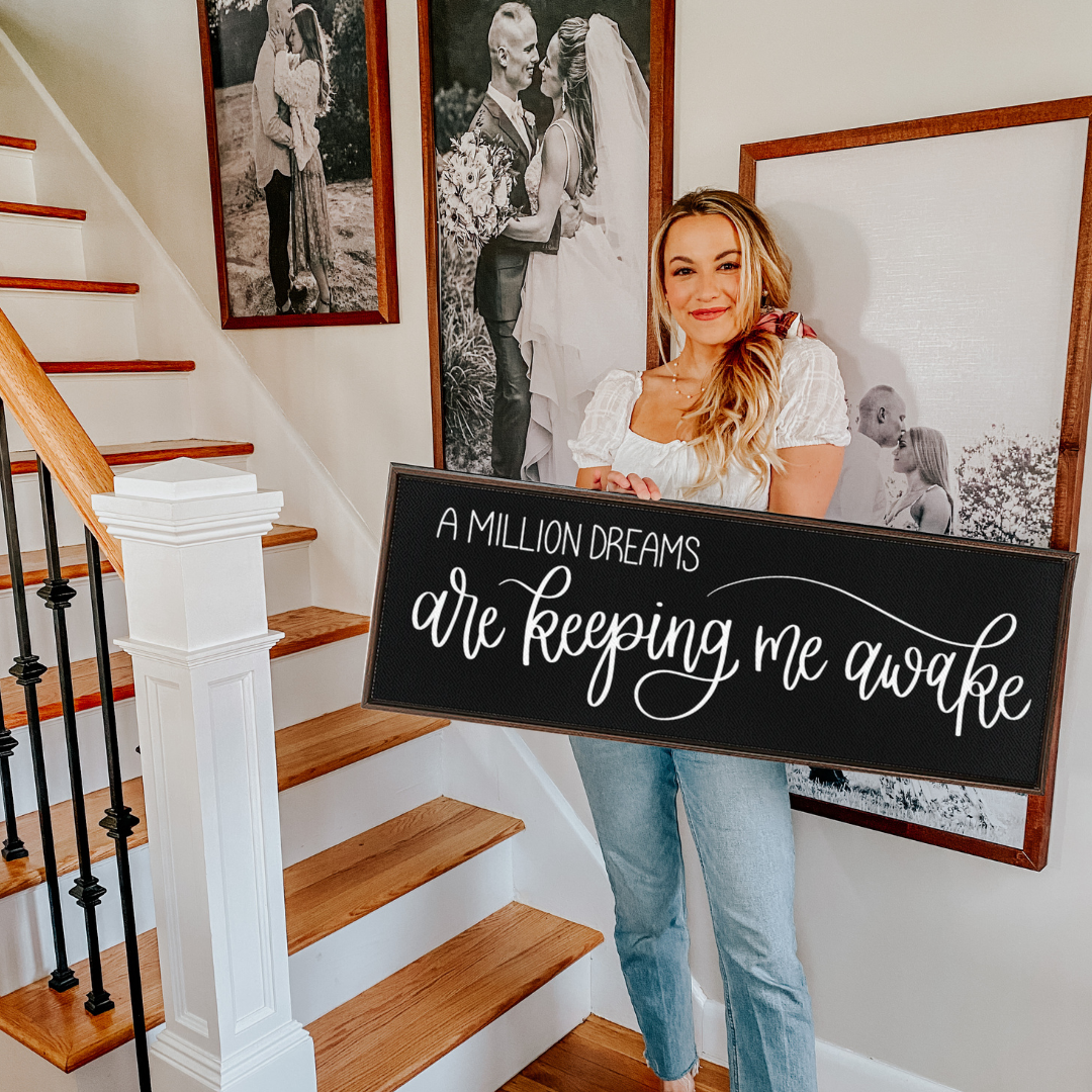 A Million Dreams Framed Black Canvas Print