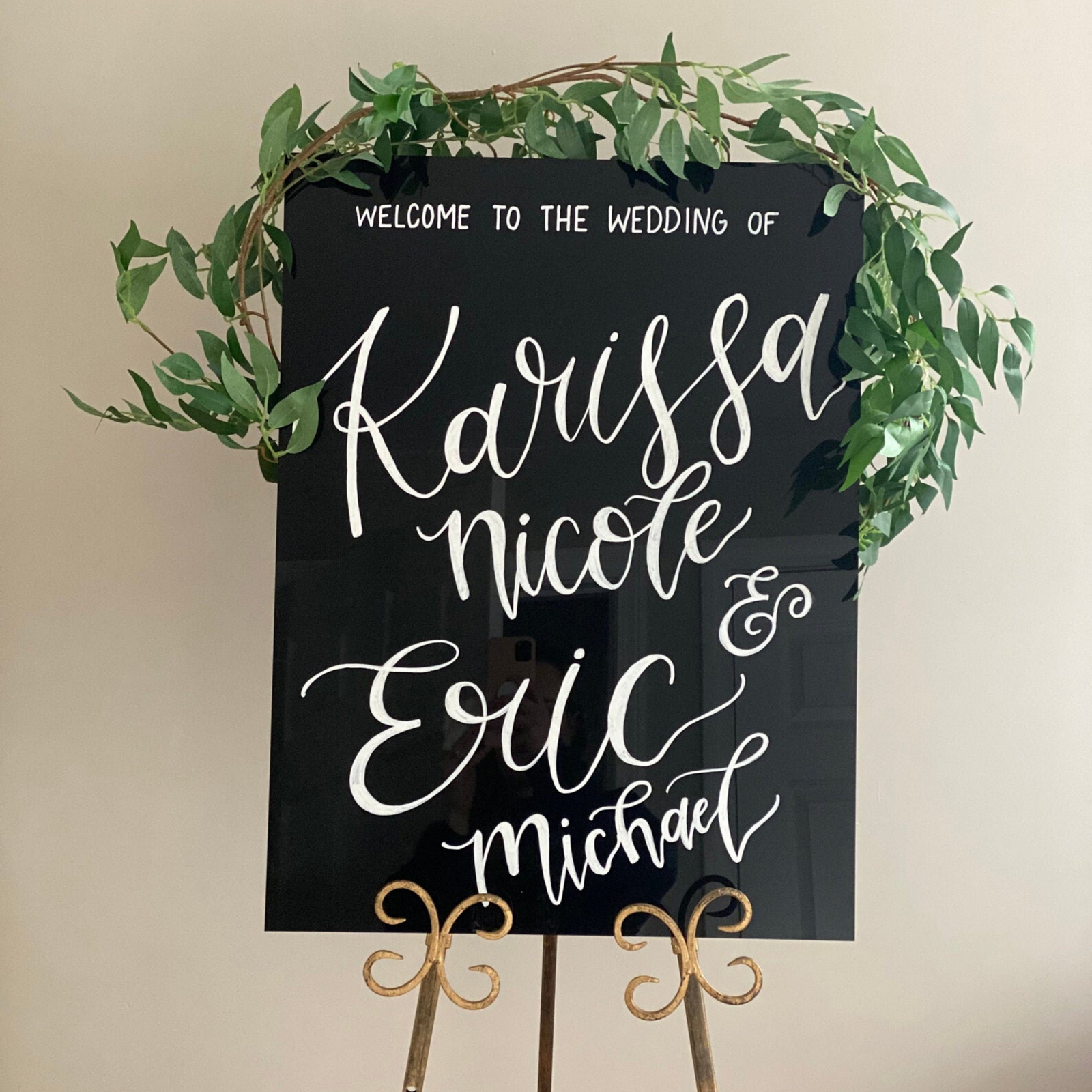 Black Acrylic Welcome Sign