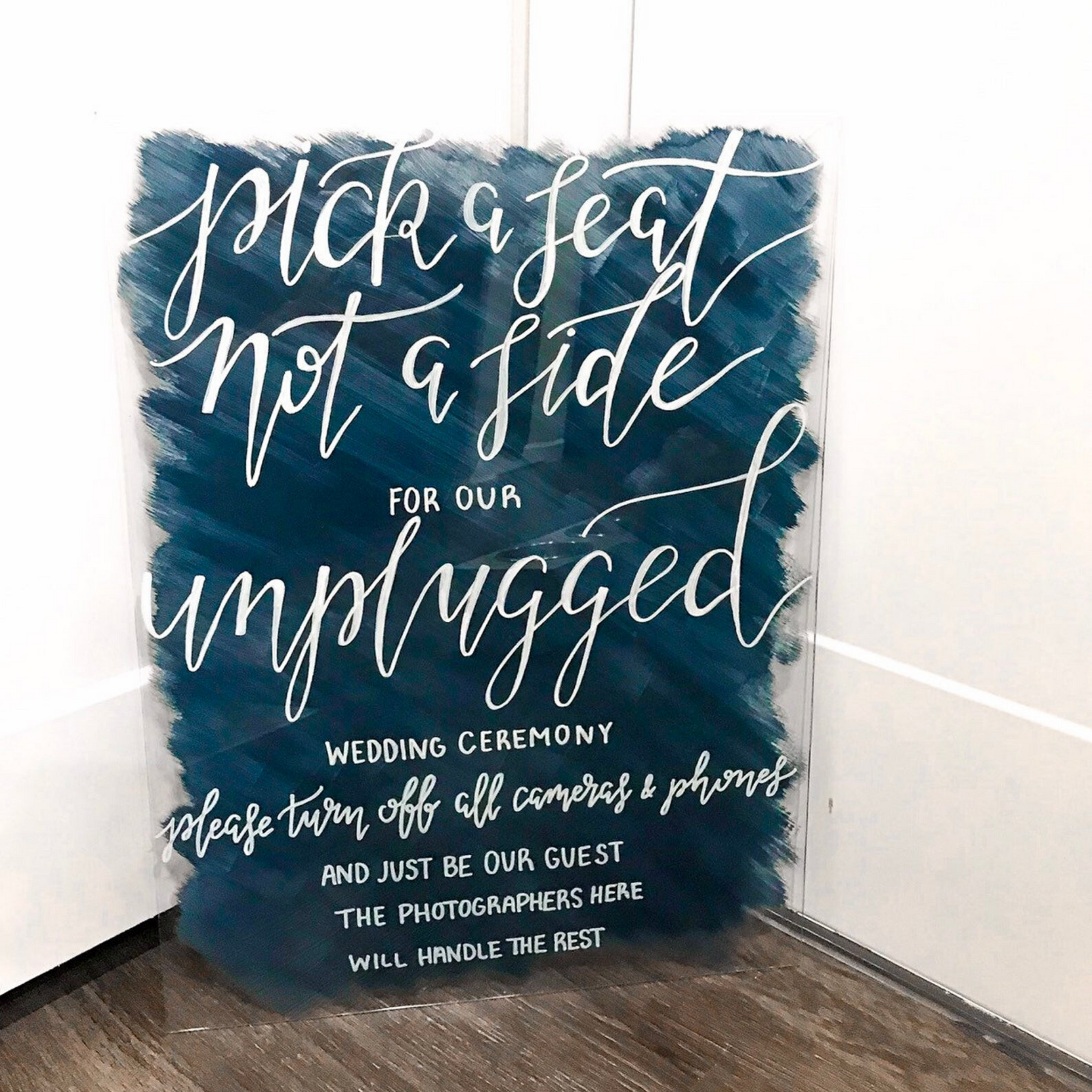 Unplugged Ceremony, Pick A Seat Not A Side, Wedding Sign, Wedding Ceremony Sign 16x20 inch