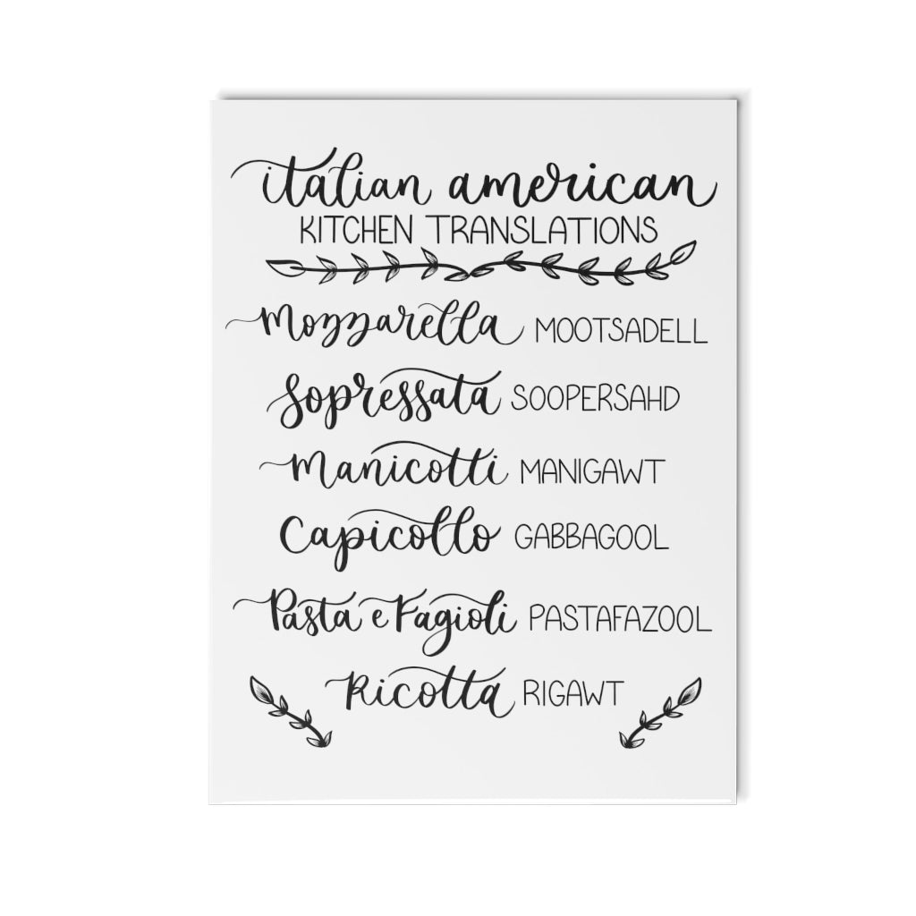 Italian American Kitchen Translations Ceramic Tile