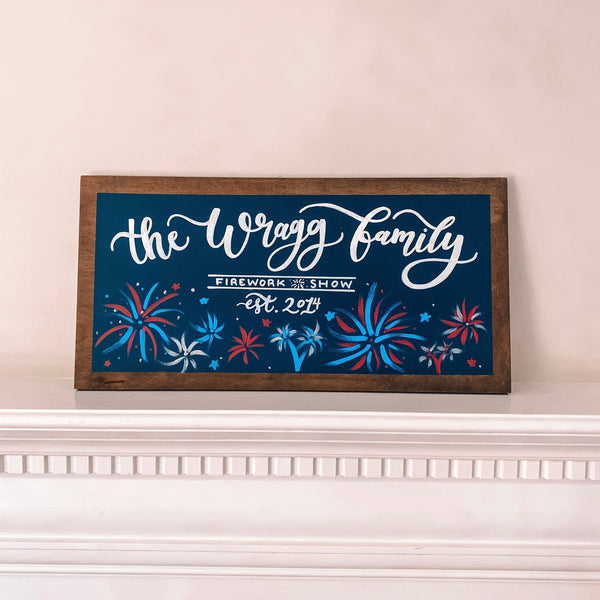 Family Firework Show Sign - Details and Swirls