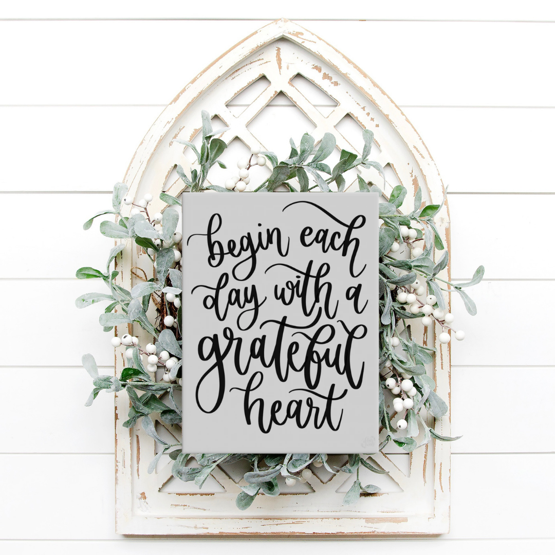 Grateful Heart Canvas Sign