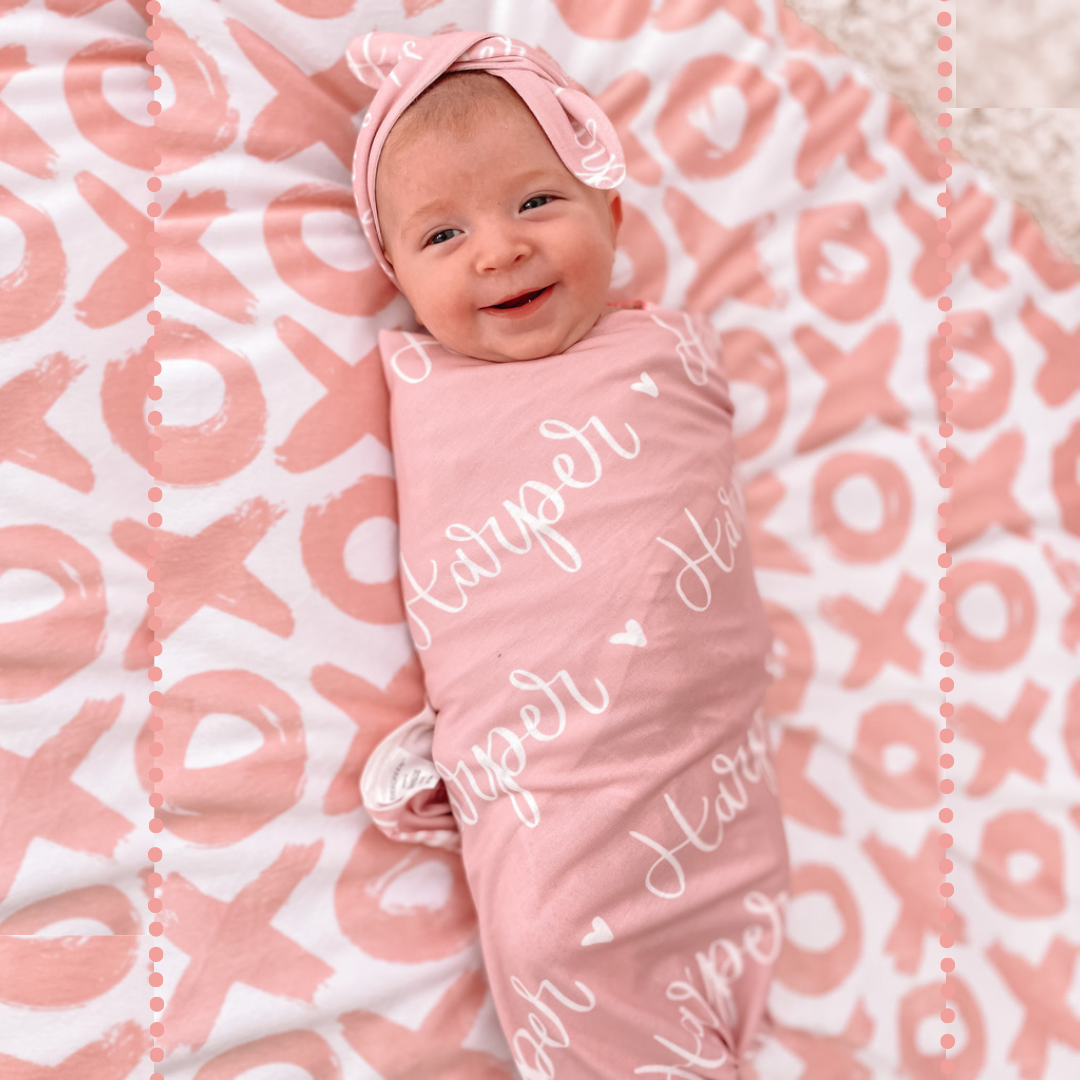Personalized swaddle blanket sales girl