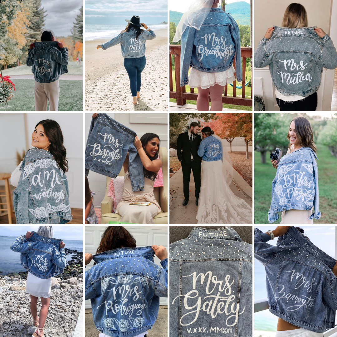 Hand Painted Pearl Denim Jacket