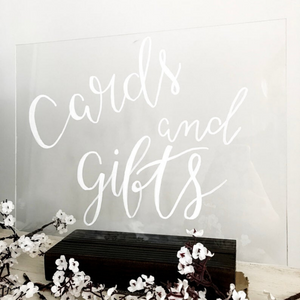 Cards and Gifts Acrylic Welcome Sign