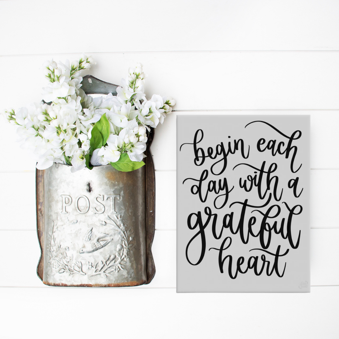 Grateful Heart Canvas Sign