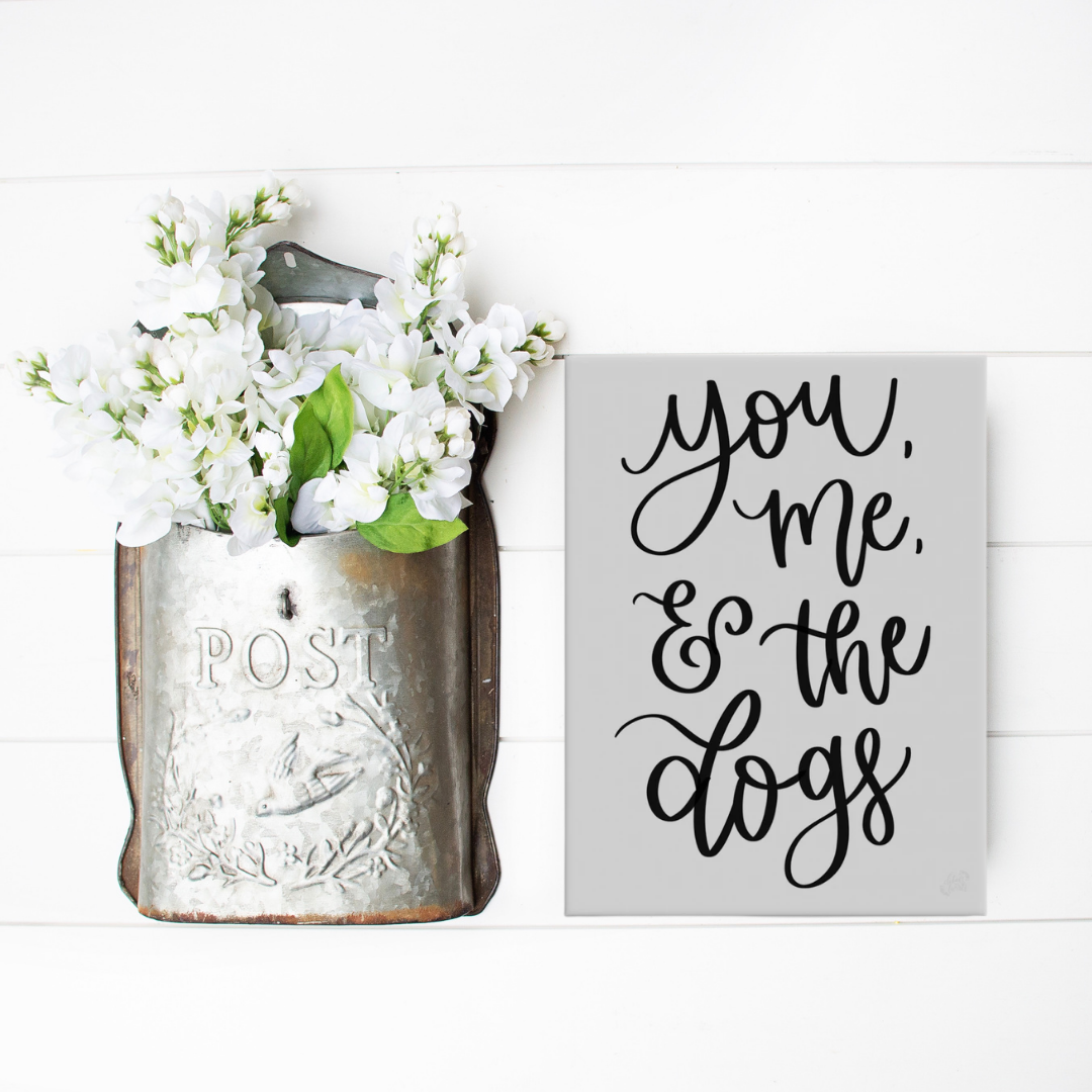 & The Dogs Canvas Sign