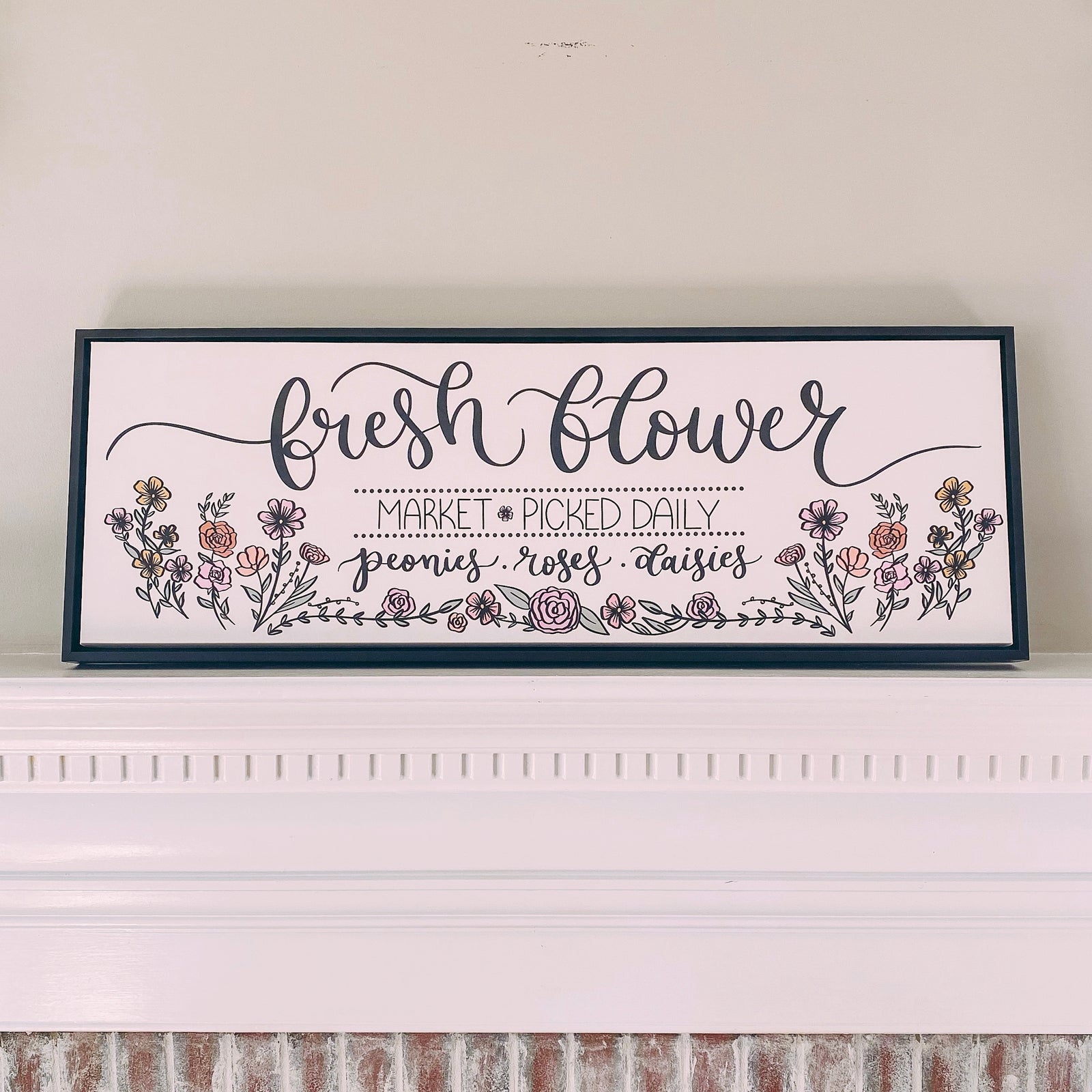 Fresh Flower Market Framed Canvas Multi