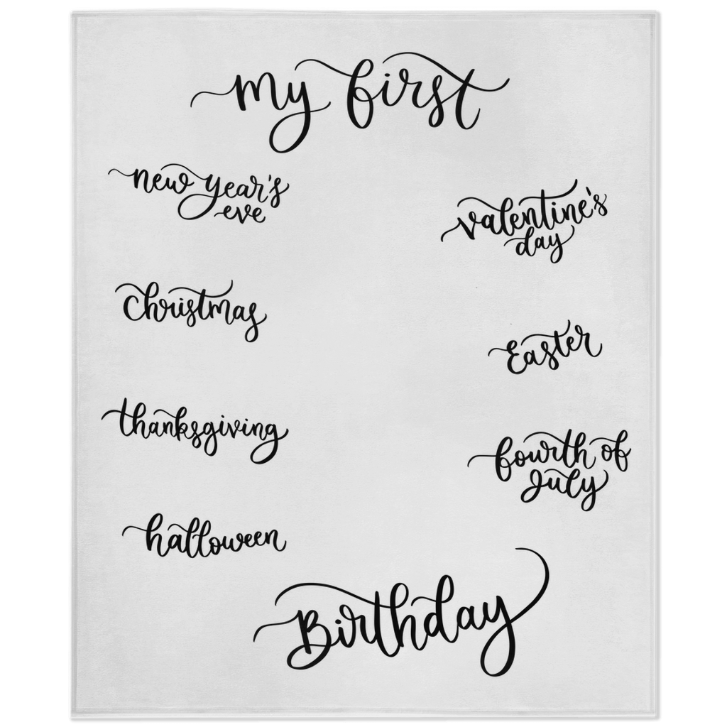 "My First" Holiday Milestone Plush Blanket